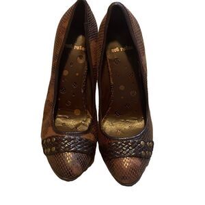 Not Rated Brown Snakeskin Heels